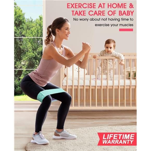 Resistance Bands Set -Booty & Legs Exercise Bands,Anti-Slip Fabric Stretch Bands - Picture 4 of 6